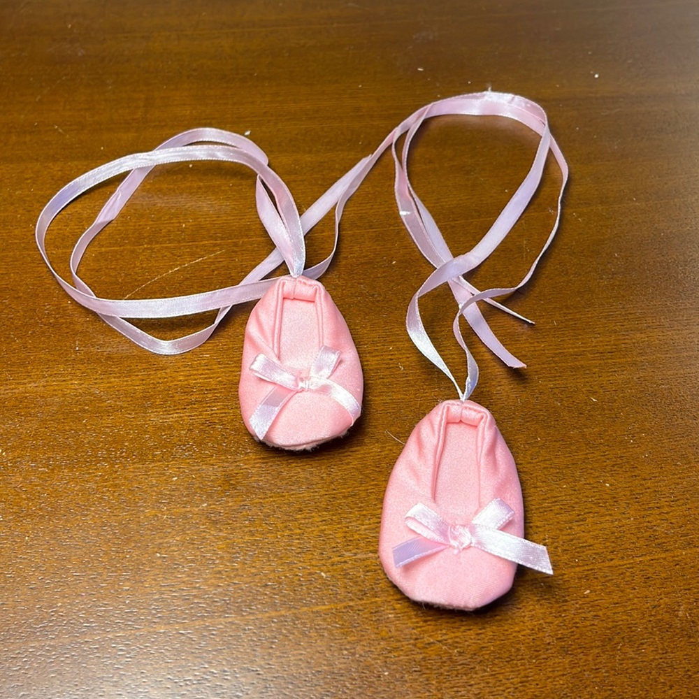 American girl doll ballet slippers with ribbon